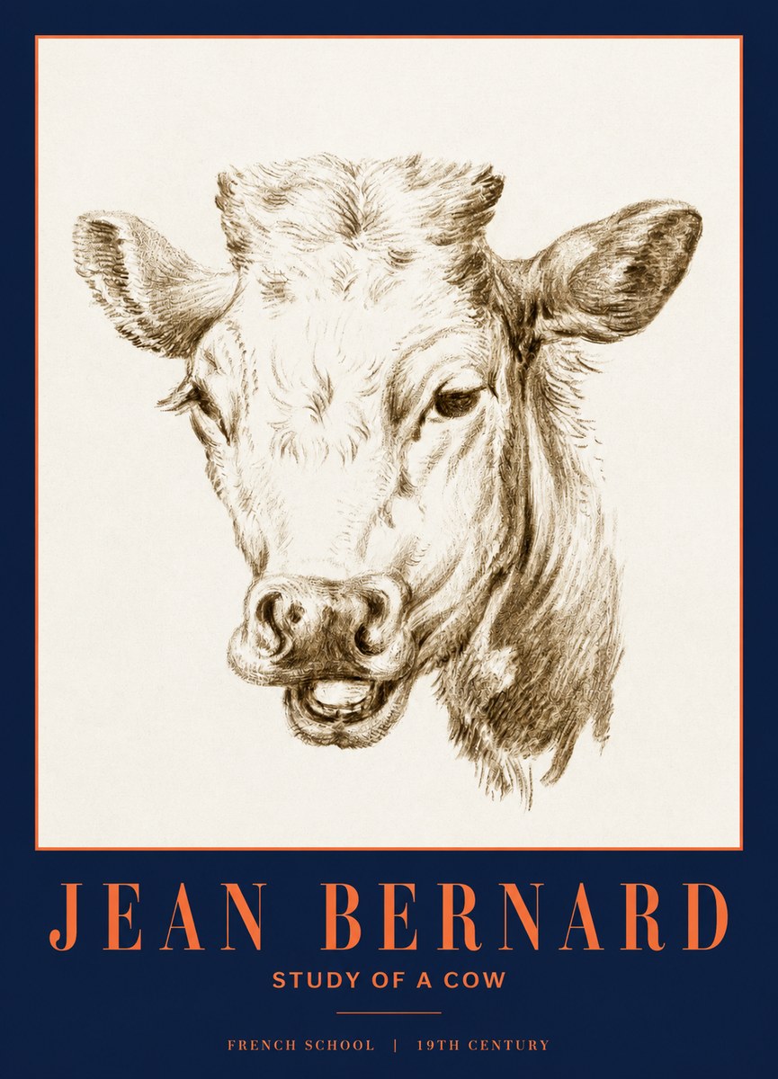 Jean Bernard Study of a Cow IV No3 - Plakát