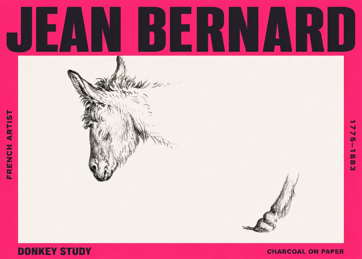 Jean Bernard Study of a Donkey II No3 - Plakát