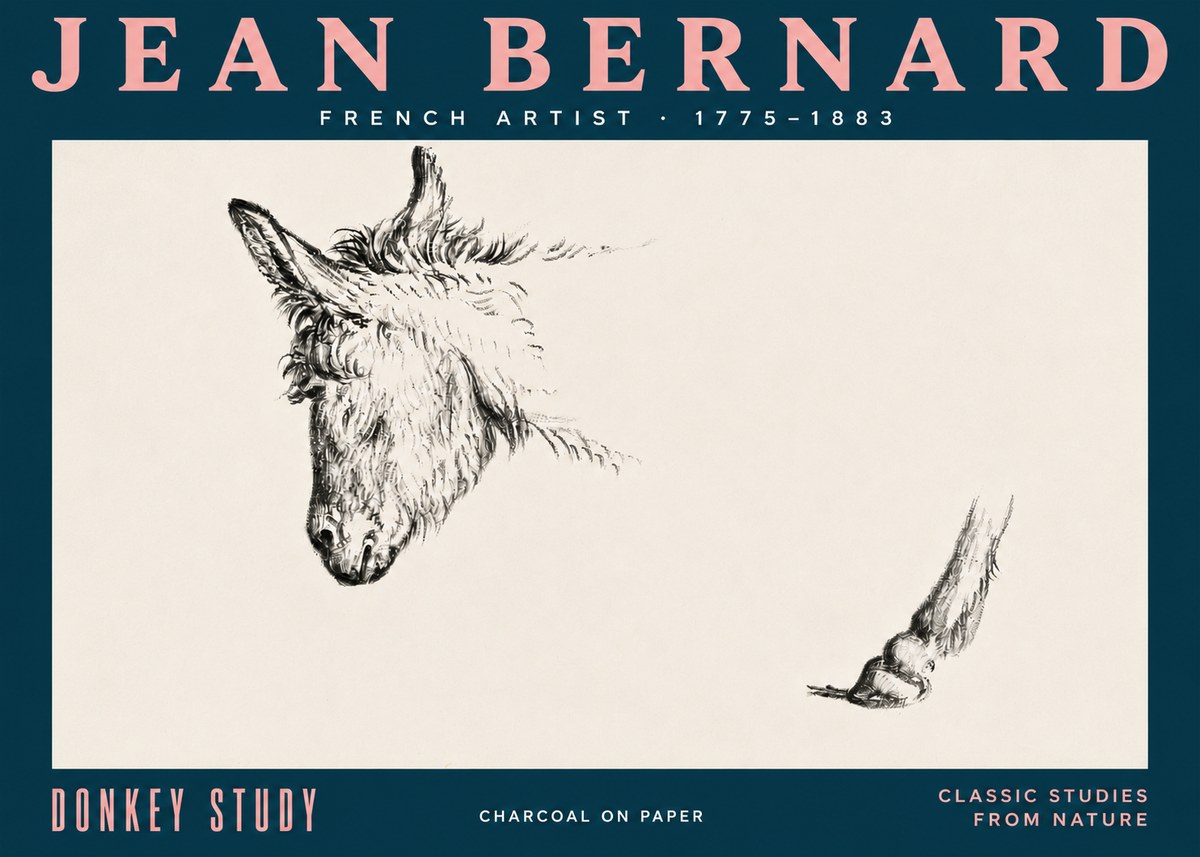 Jean Bernard Study of a Donkey II No5 - Plakát