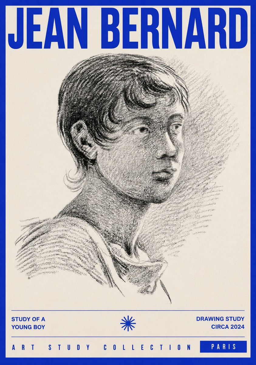 Jean Bernard Study of a Young Boy No2 - Plakát