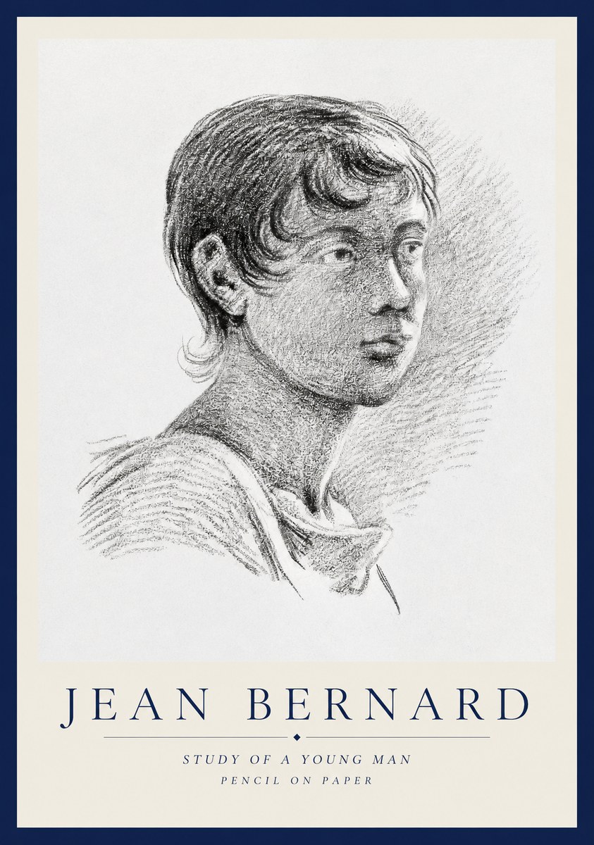 Jean Bernard Study of a Young Boy No3 - Plakát