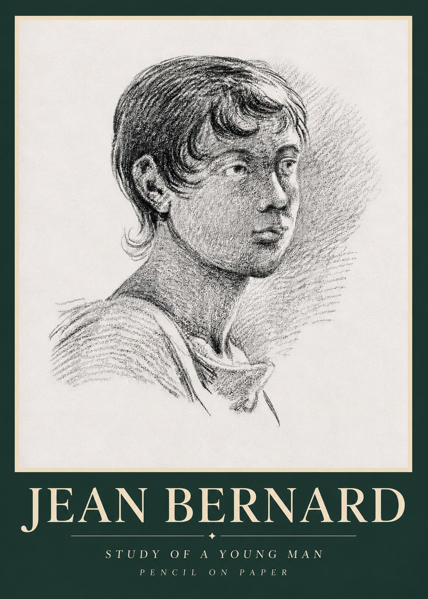 Jean Bernard Study of a Young Boy No5 - Plakát