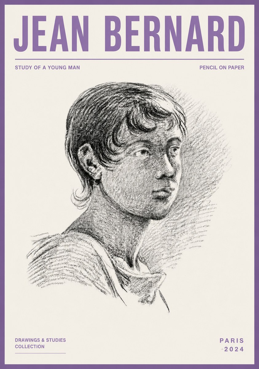 Jean Bernard Study of a Young Boy No6 - Plakát