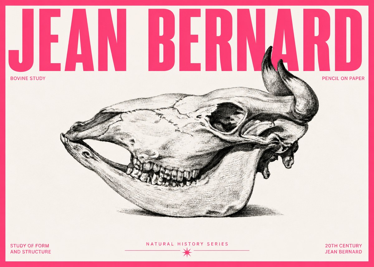 Jean Bernard Bovine Skull Study No5 - Plakát