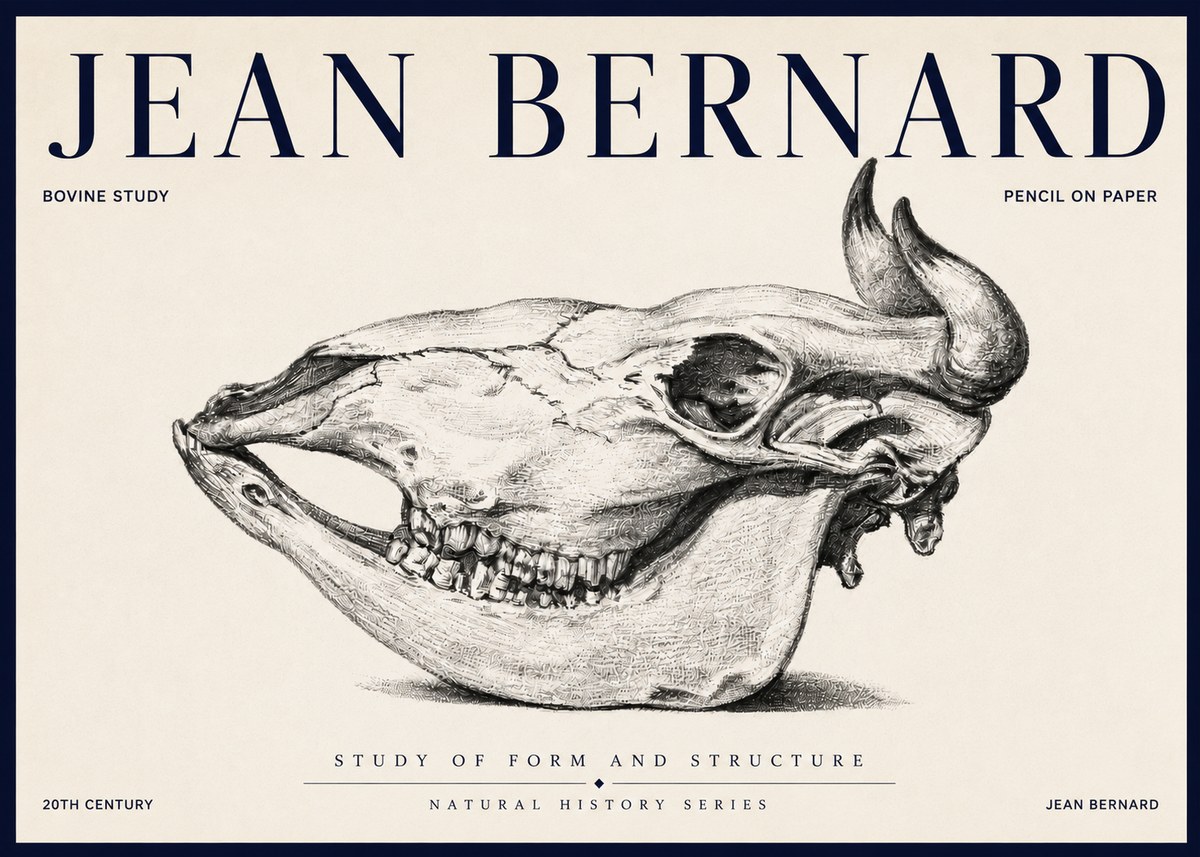 Jean Bernard Bovine Skull Study No6 - Plakát