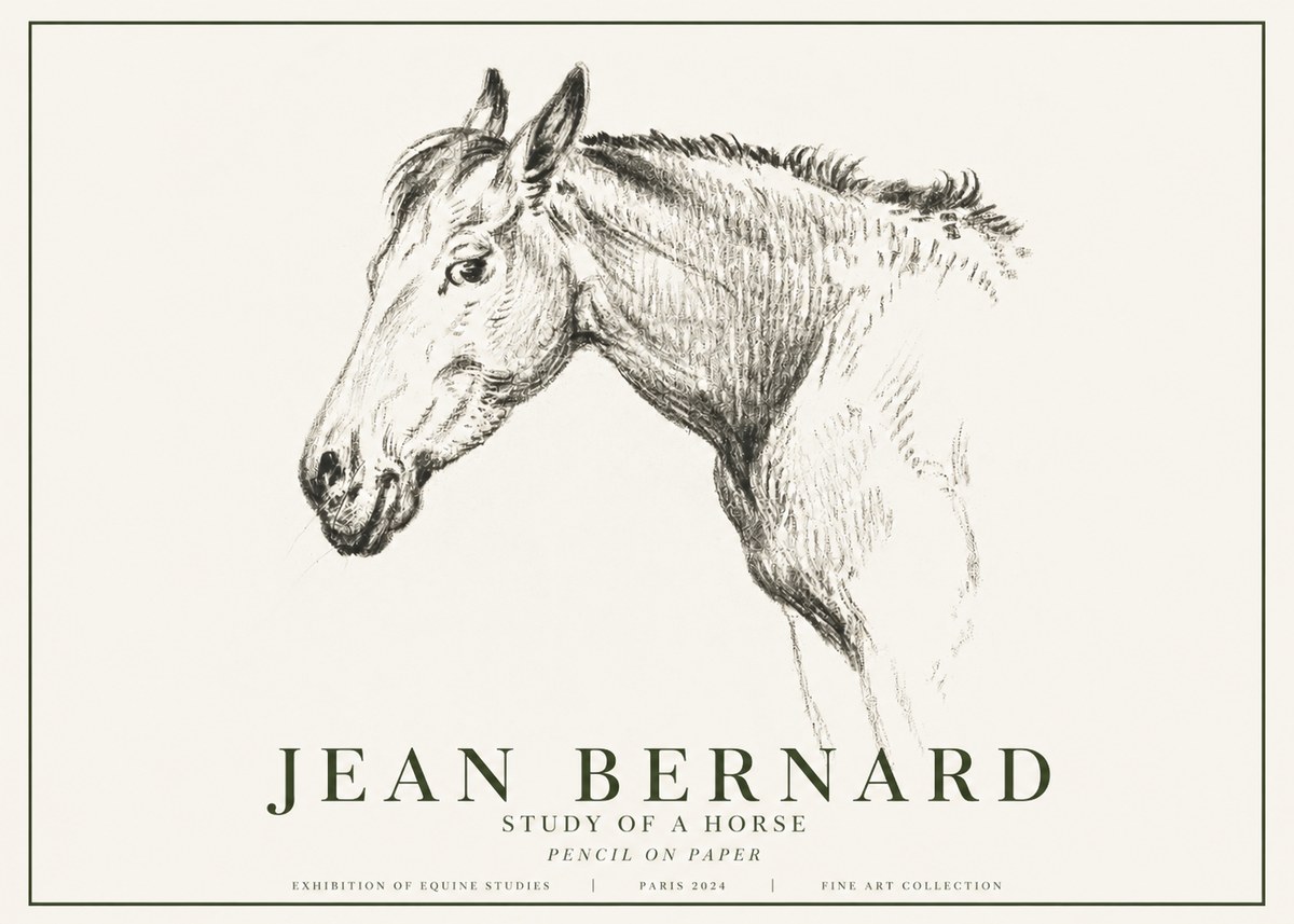 Jean Bernard Study of a Horse VI No6 - Plakát