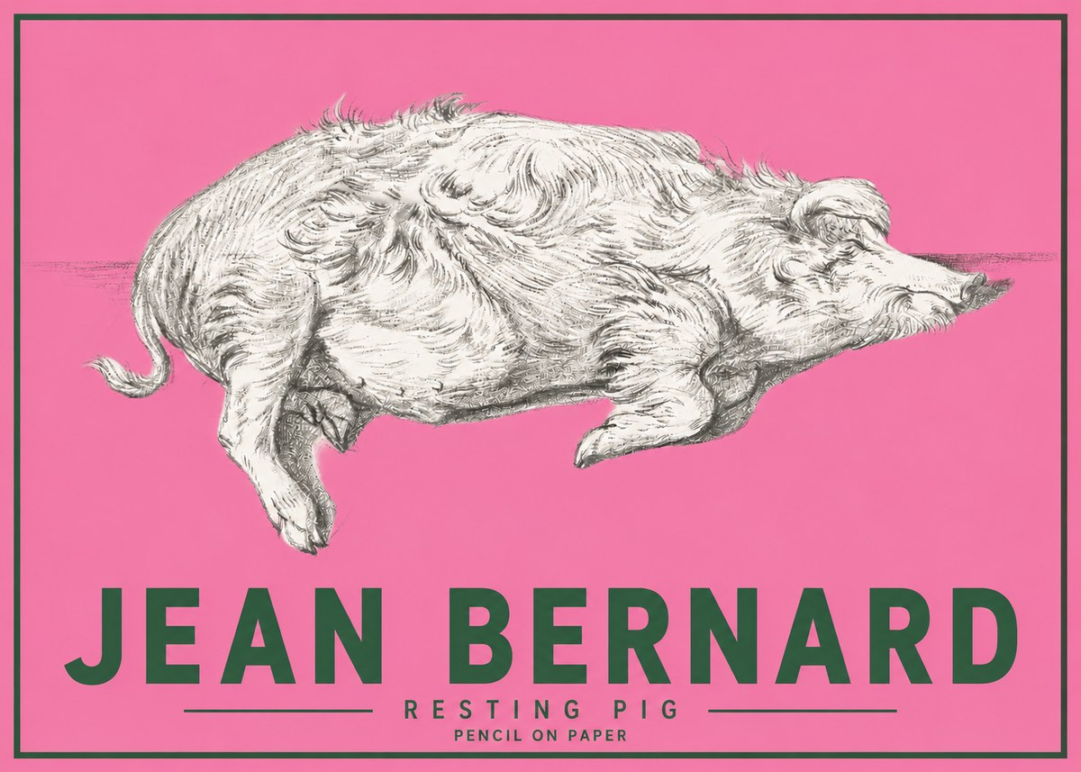 Jean Bernard Study of a Pig I No5 - Plakát