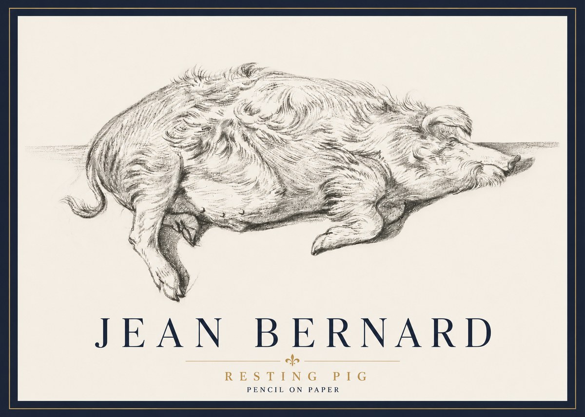 Jean Bernard Study of a Pig I No6 - Plakát