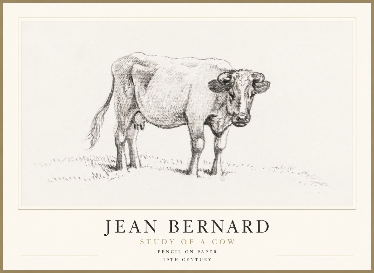 Jean Bernard Study of a Cow V No1 - Plakát