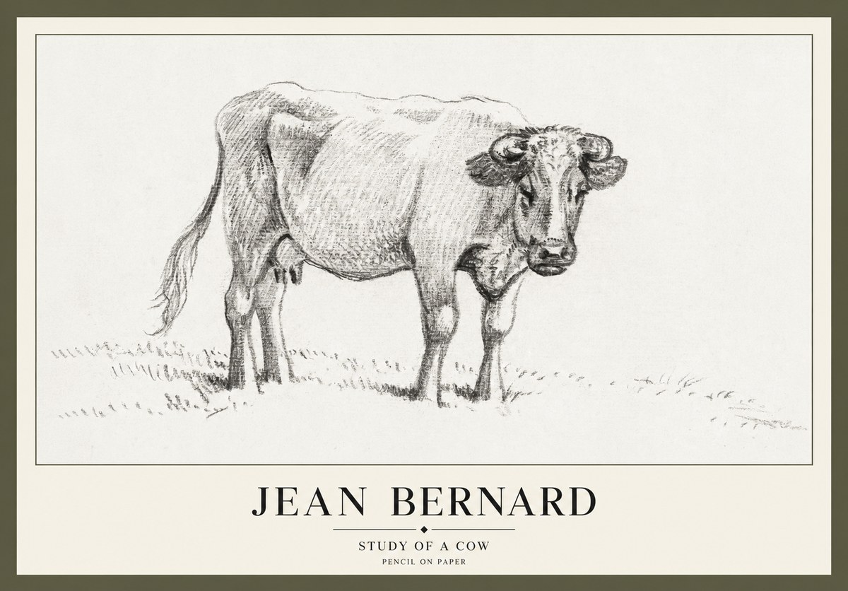 Jean Bernard Study of a Cow V No3 - Plakát
