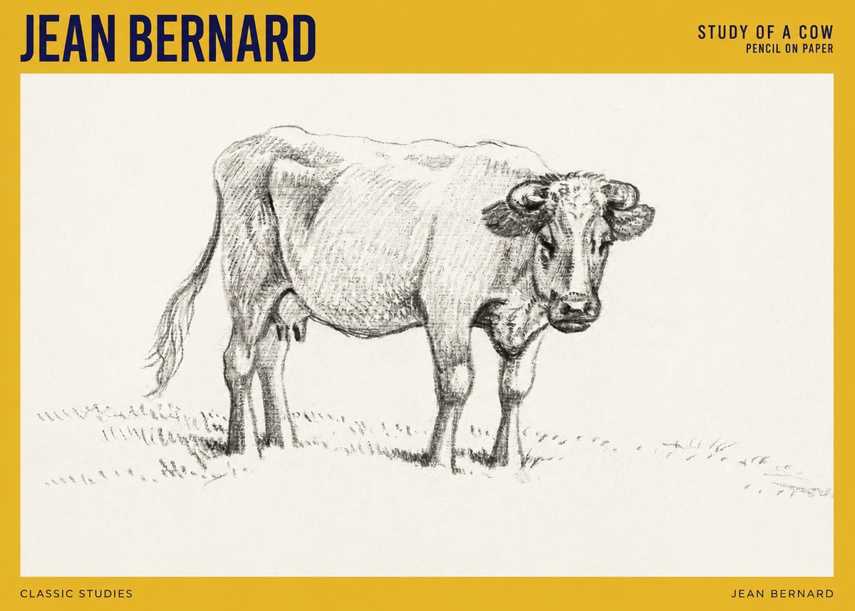 Jean Bernard Study of a Cow V No4 - Plakát