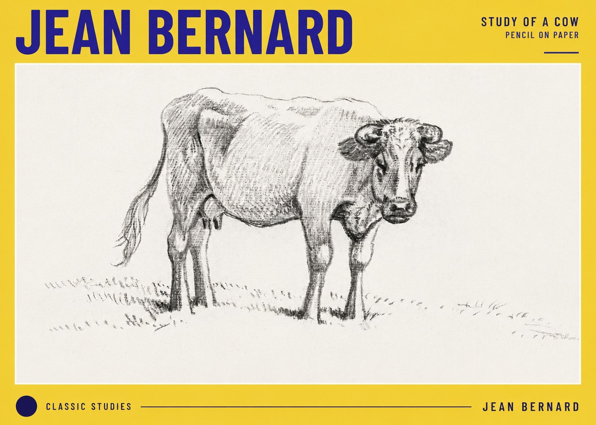 Jean Bernard Study of a Cow V No6 - Plakát
