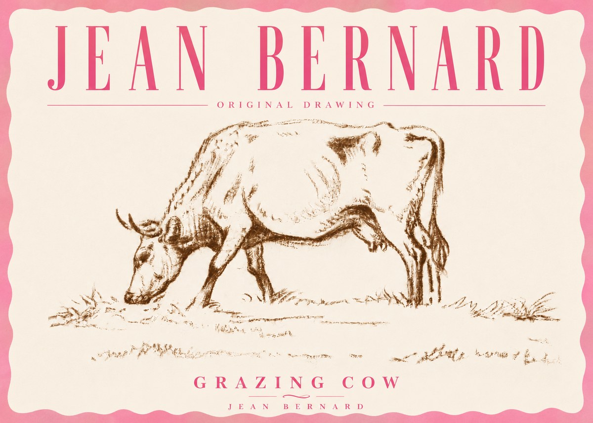 Jean Bernard Grazing Cow II No6 - Plakát