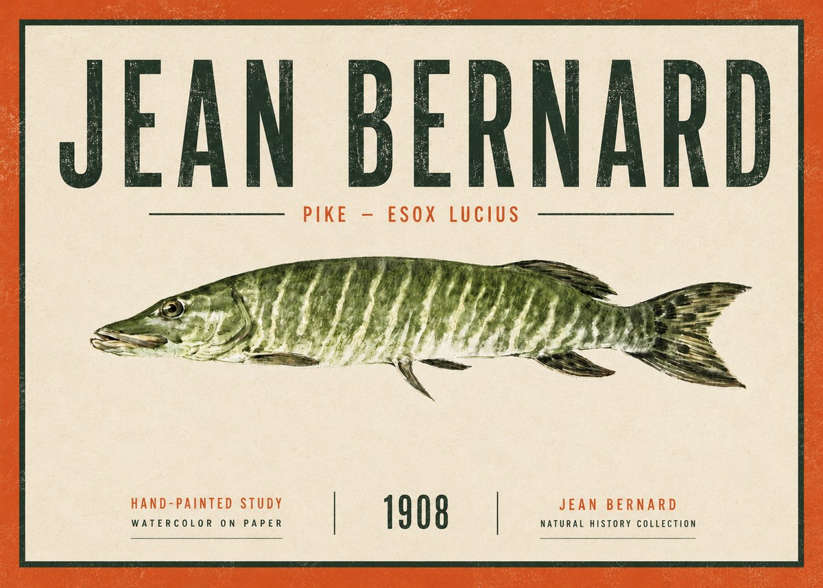 Jean Bernard Northern Pike No6 - Plakát