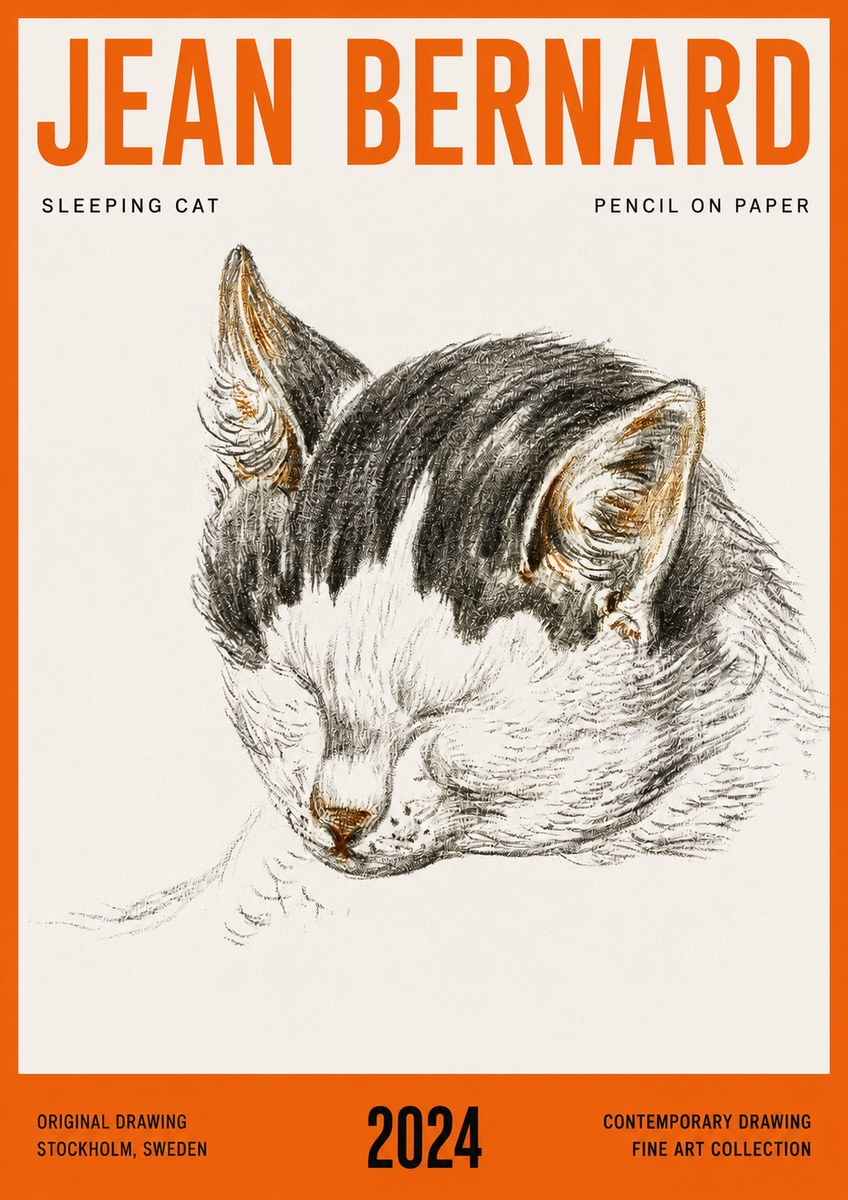 Jean Bernard Sleeping Cat V No4 - Plakát