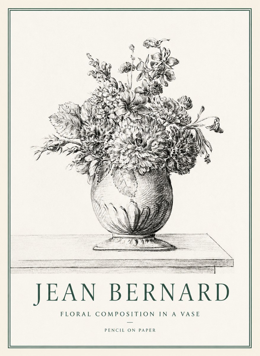 Jean Bernard Floral Composition in a Vase No1 - Plakát
