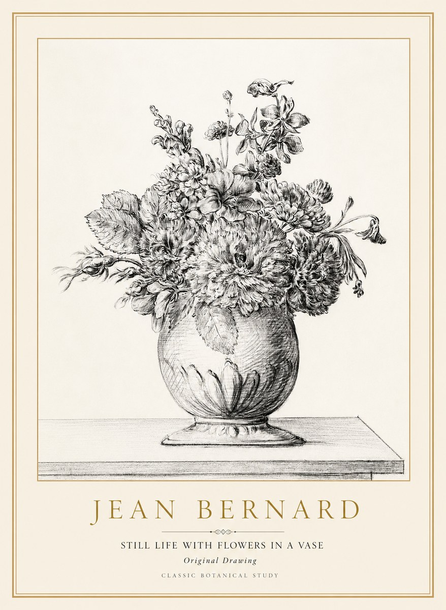Jean Bernard Floral Composition in a Vase No2 - Plakát