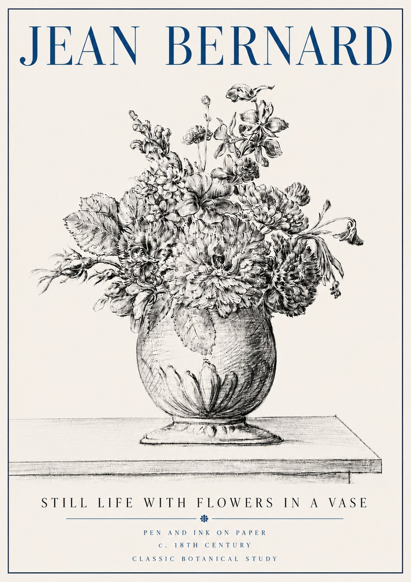 Jean Bernard Floral Composition in a Vase No6 - Plakát