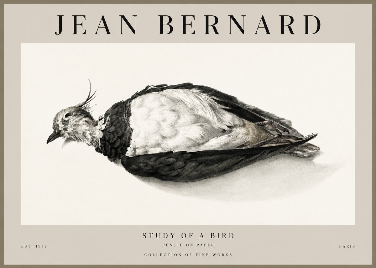 Jean Bernard Study of a Bird II No1 - Plakát