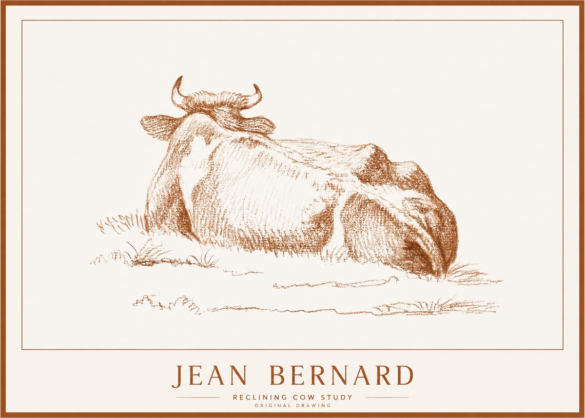 Jean Bernard Reclining Cow Study No1 - Plakát