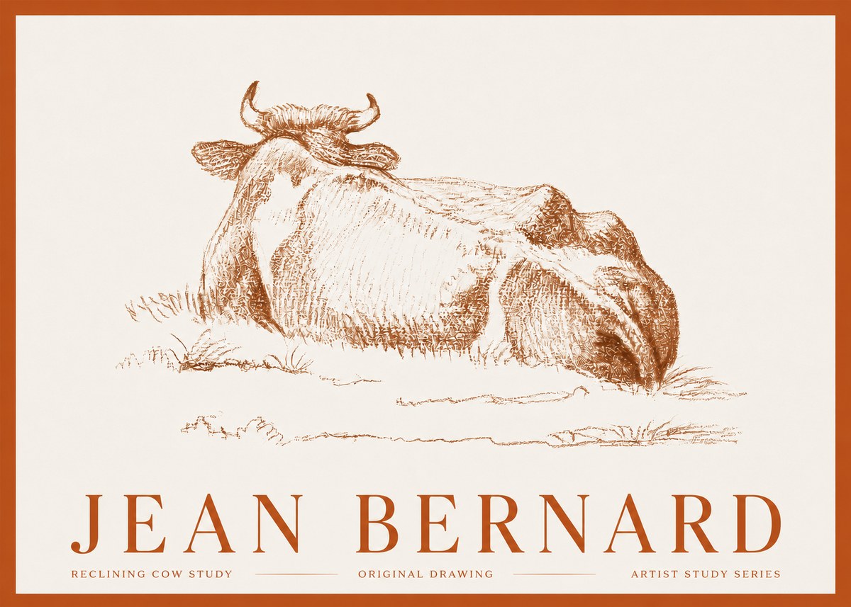 Jean Bernard Reclining Cow Study No3 - Plakát