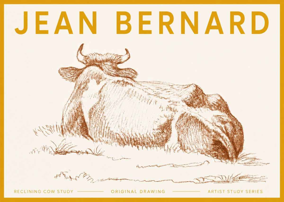 Jean Bernard Reclining Cow Study No5 - Plakát