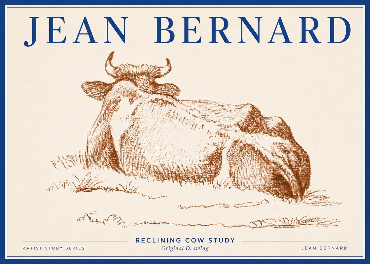 Jean Bernard Reclining Cow Study No6 - Plakát