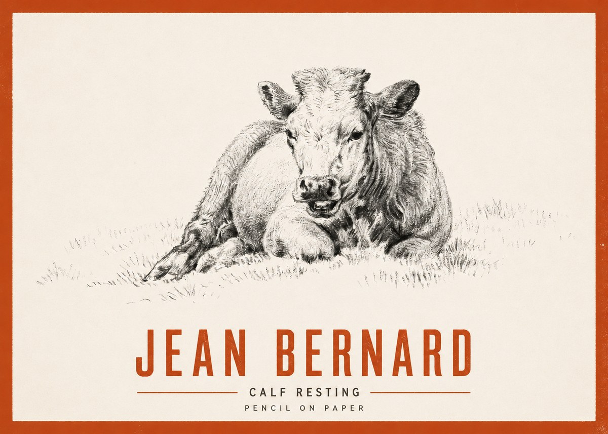 Jean Bernard Calf Resting No2 - Plakát