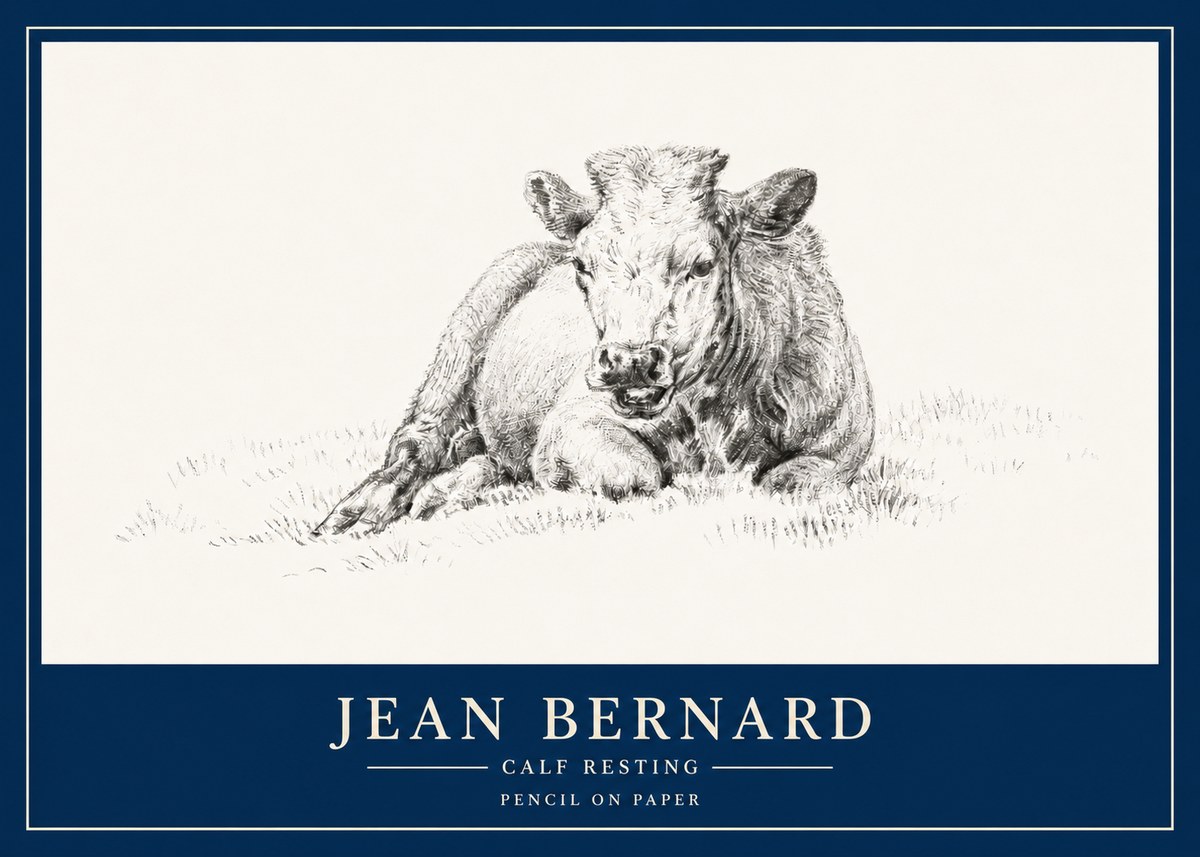 Jean Bernard Calf Resting No3 - Plakát