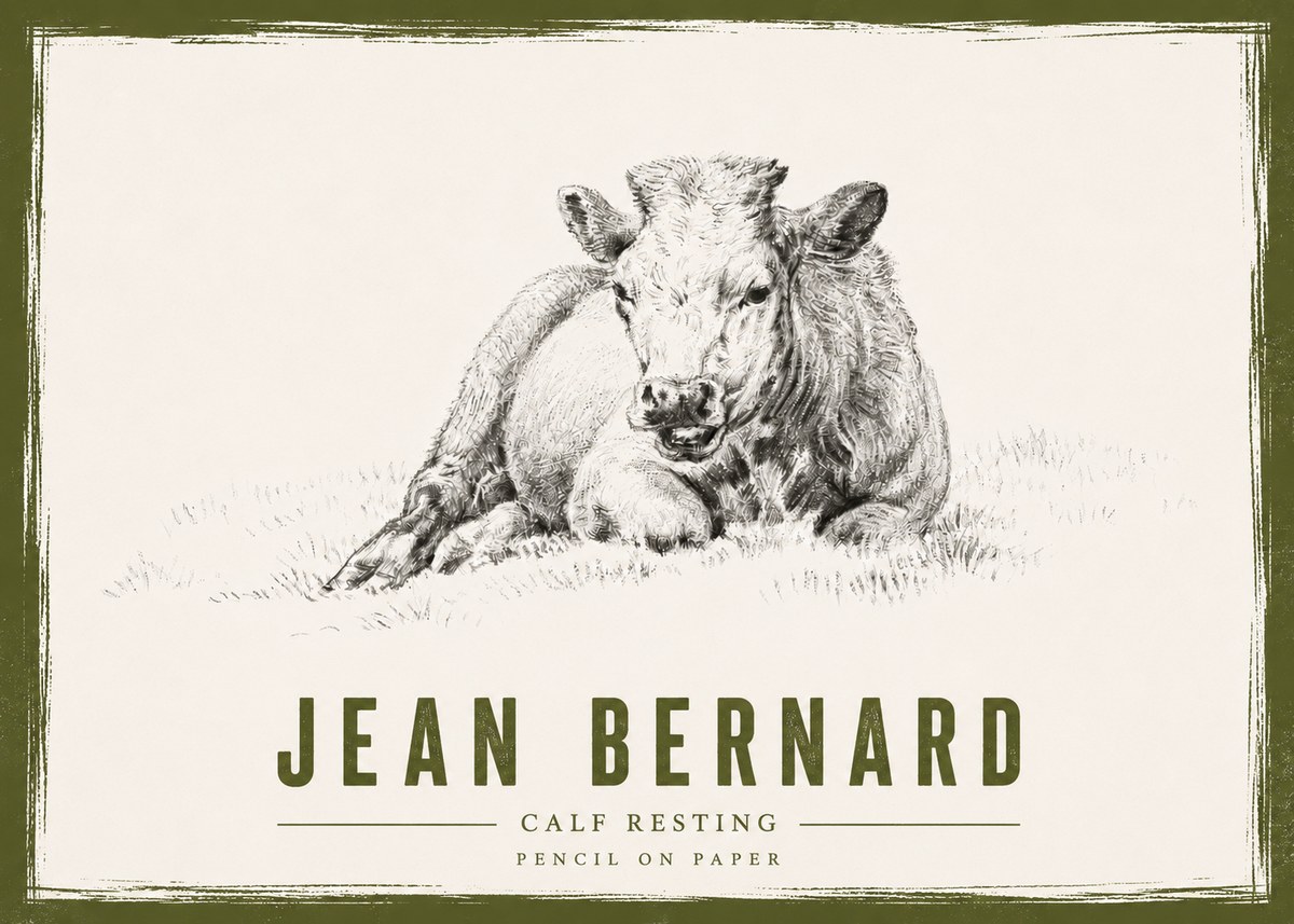 Jean Bernard Calf Resting No4 - Plakát