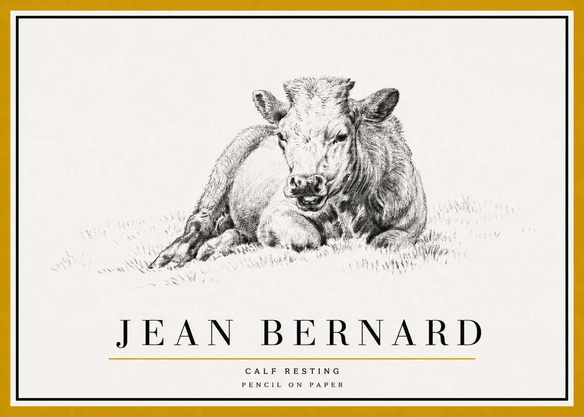 Jean Bernard Calf Resting No5 - Plakát