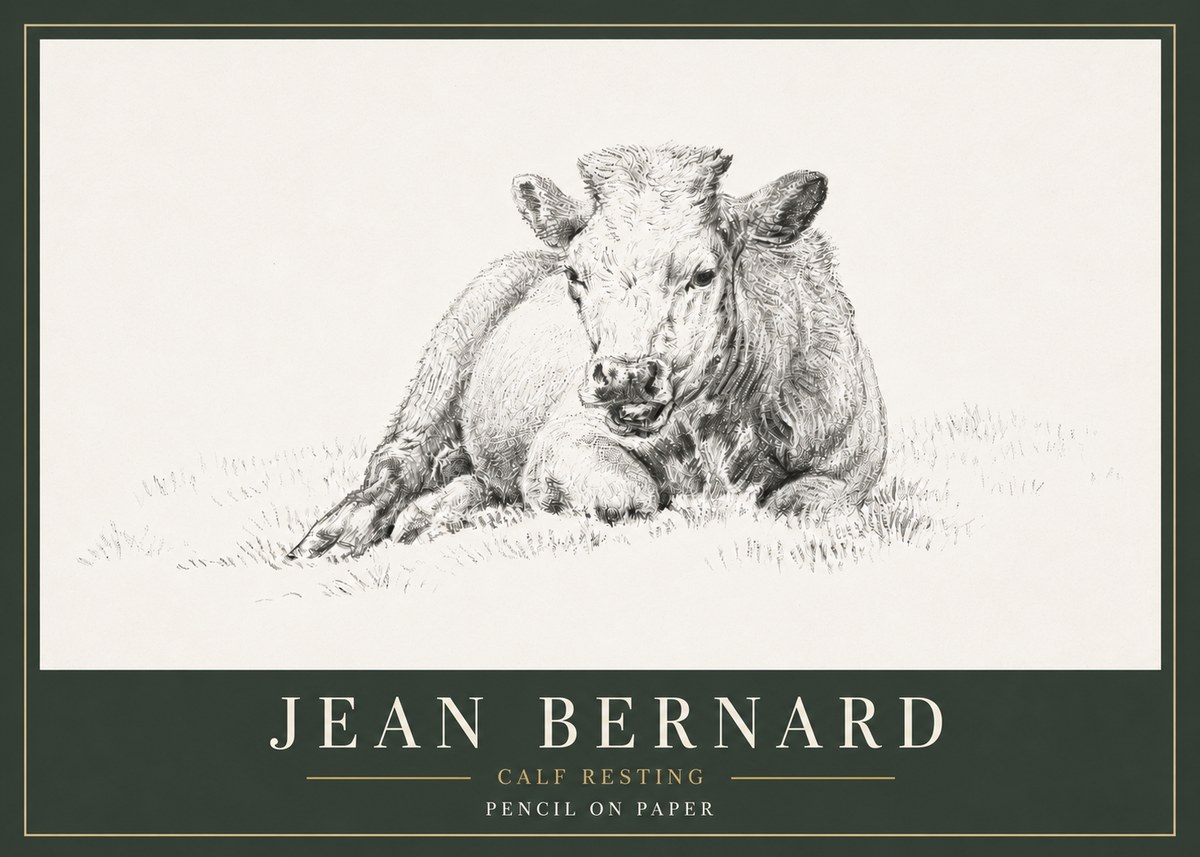 Jean Bernard Calf Resting No6 - Plakát