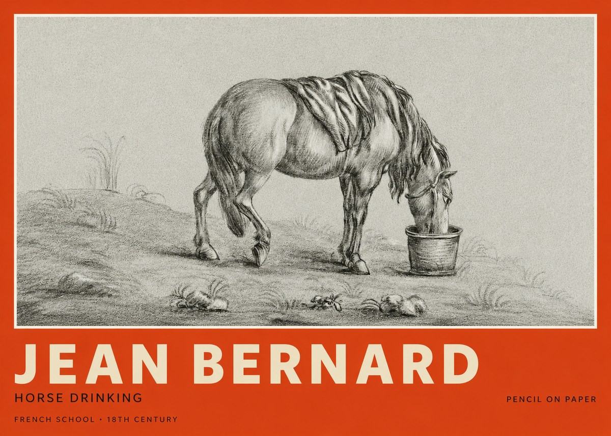 Jean Bernard Horse Drinking No2 - Plakát