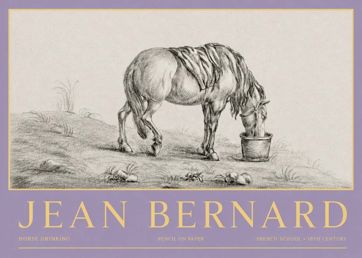 Jean Bernard Horse Drinking No3 - Plakát