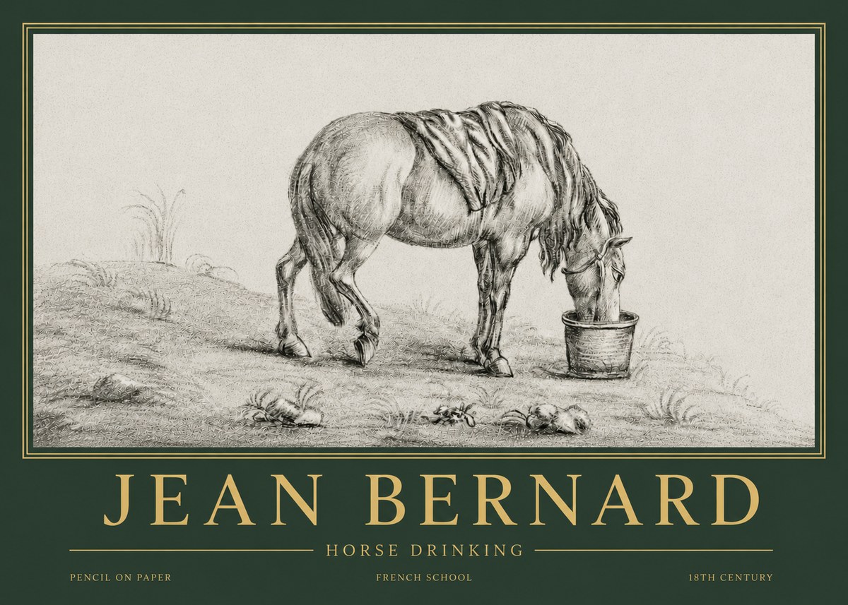 Jean Bernard Horse Drinking No4 - Plakát