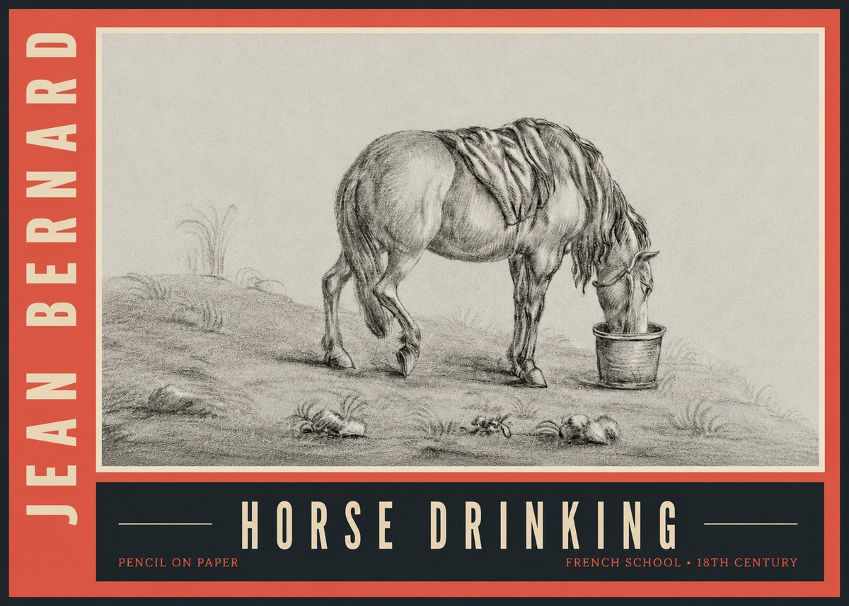 Jean Bernard Horse Drinking No5 - Plakát