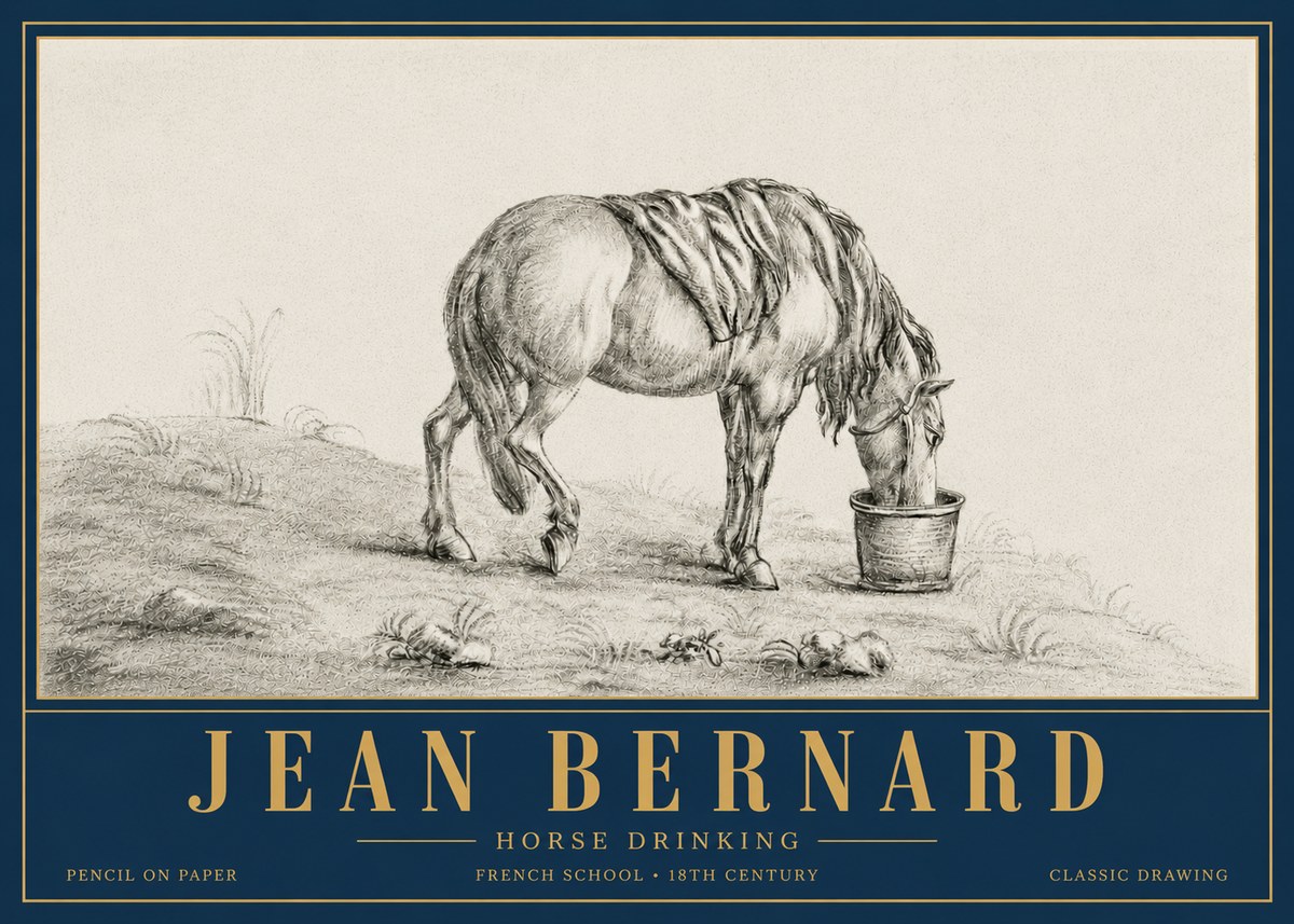 Jean Bernard Horse Drinking No6 - Plakát