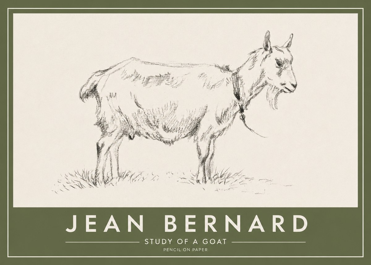 Jean Bernard Study of a Goat III No2 - Plakát