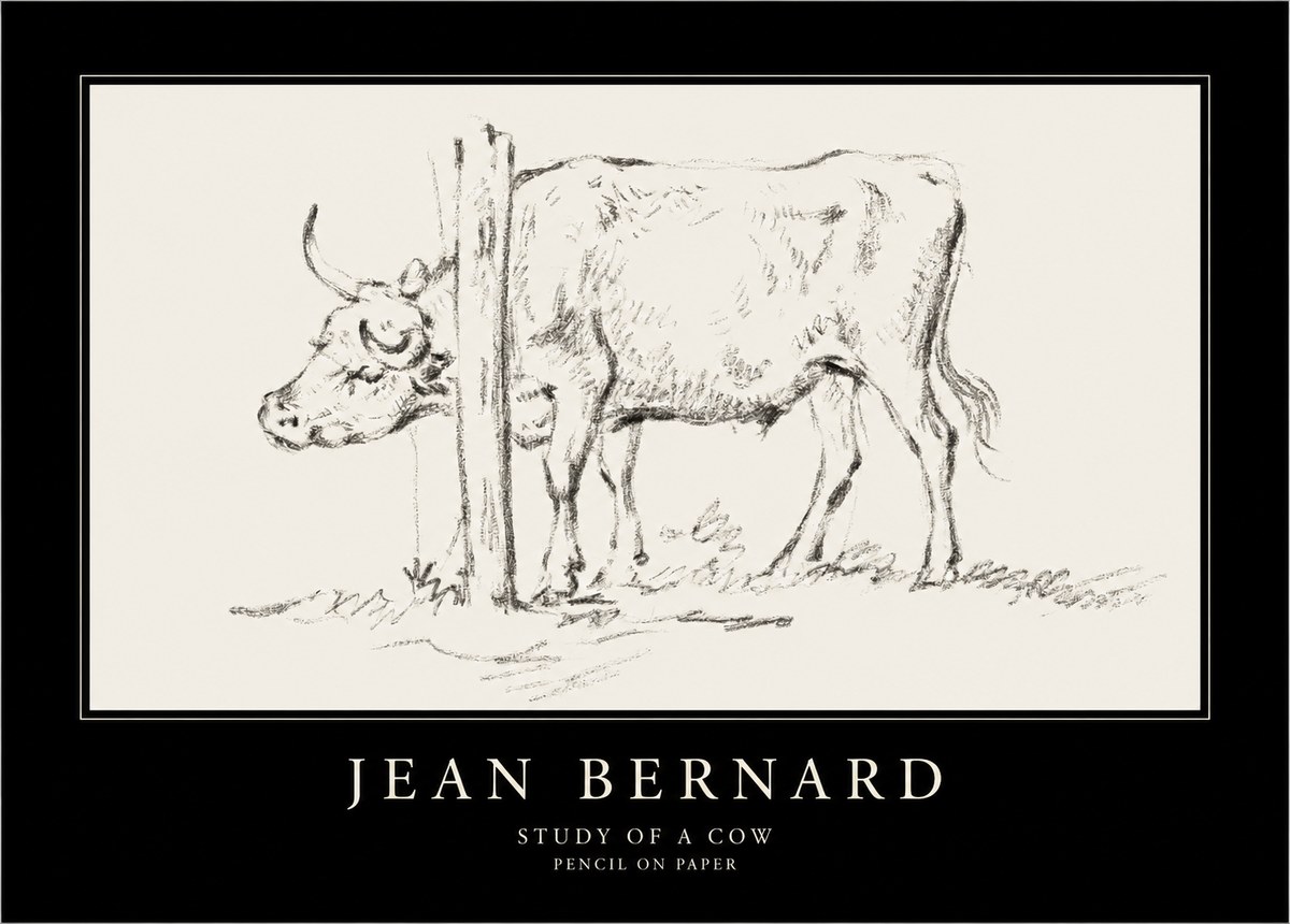 Jean Bernard Study of a Cow VII No4 - Plakát