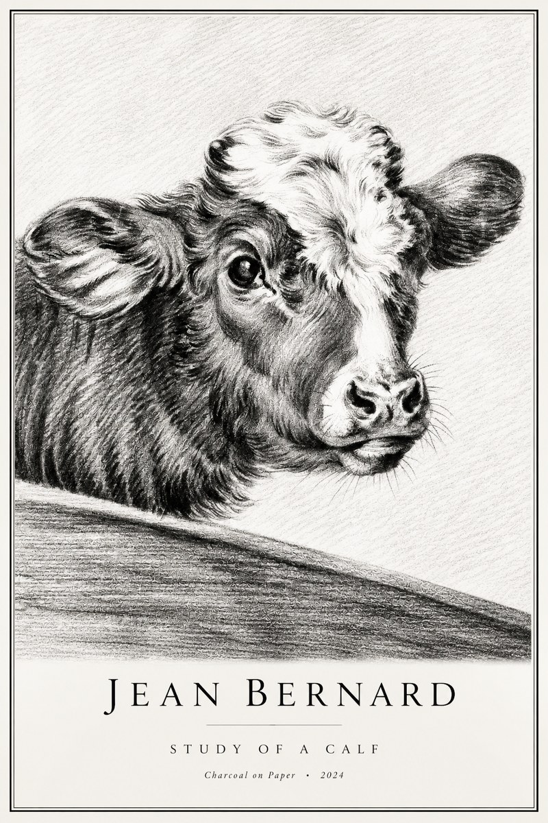 Jean Bernard Study of a Calf II No2 - Plakát