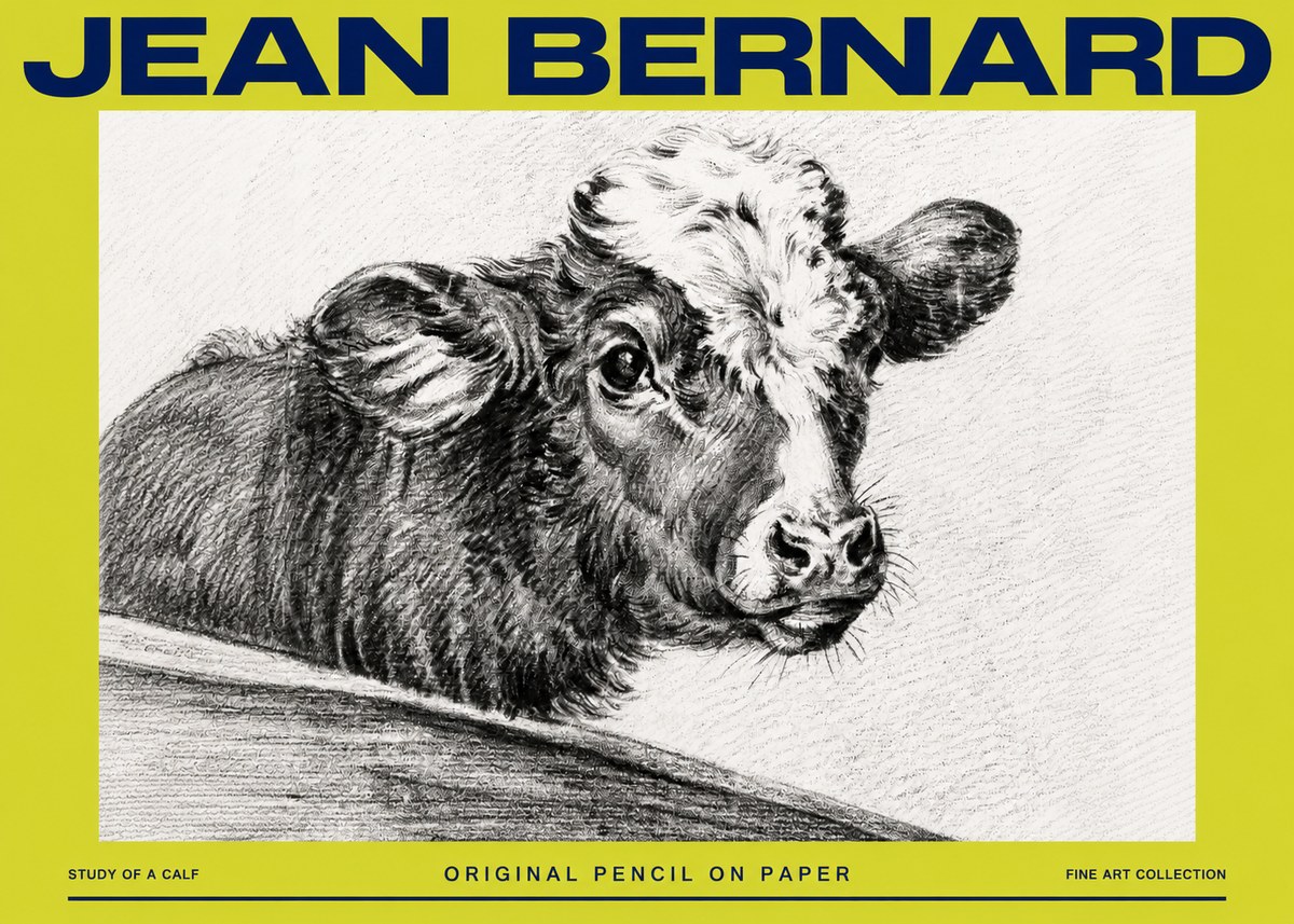 Jean Bernard Study of a Calf II No4 - Plakát