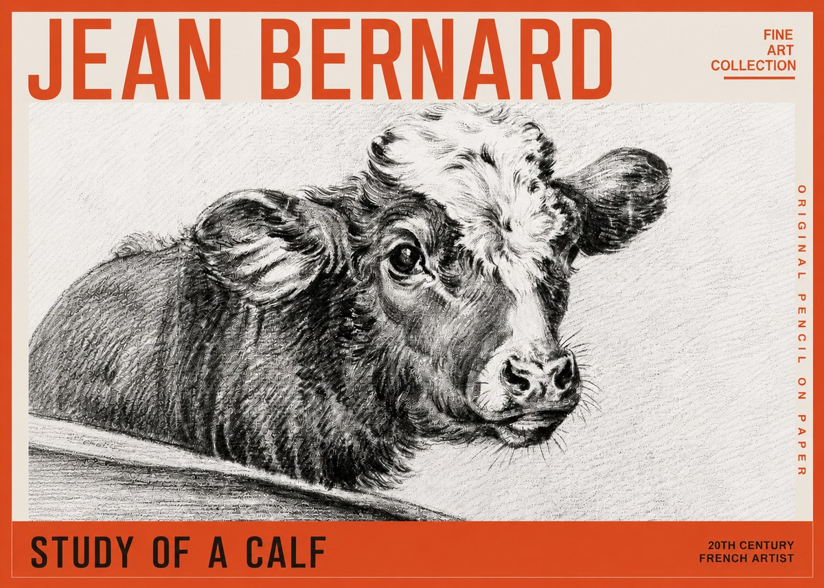 Jean Bernard Study of a Calf II No5 - Plakát