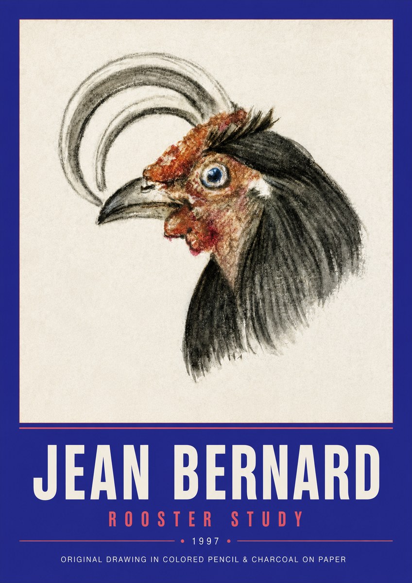 Jean Bernard Rooster Study No2 - Plakát