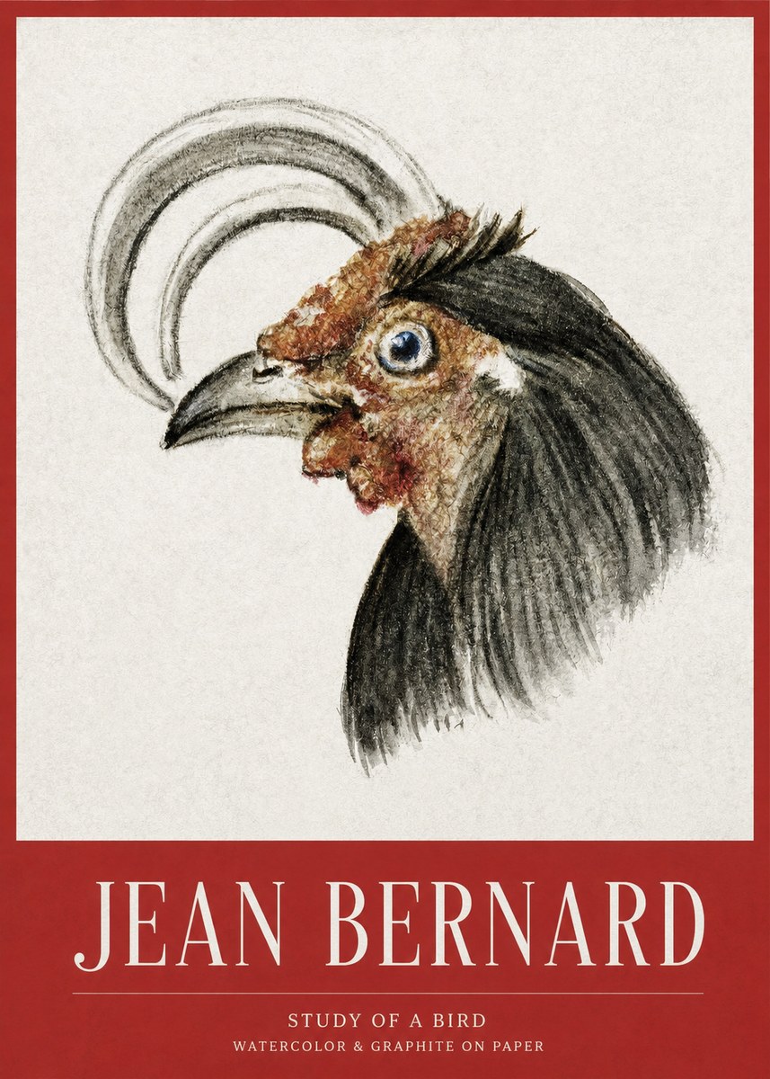 Jean Bernard Rooster Study No3 - Plakát