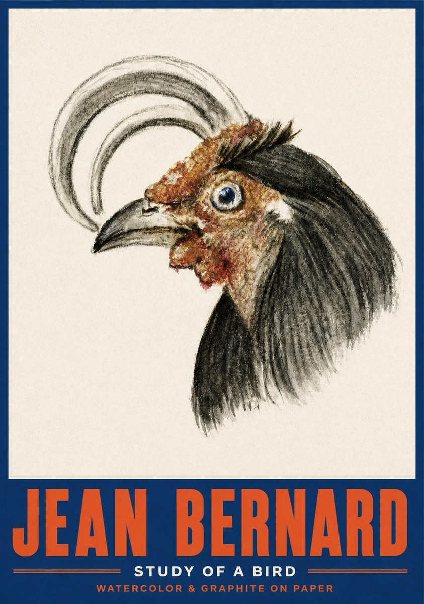 Jean Bernard Rooster Study No4 - Plakát
