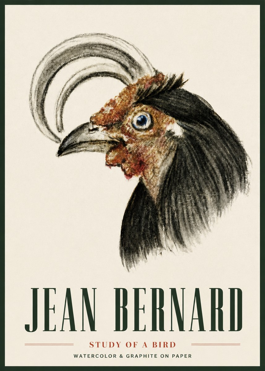 Jean Bernard Rooster Study No5 - Plakát