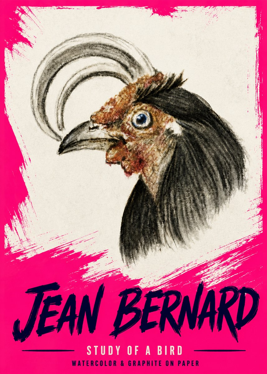 Jean Bernard Rooster Study No6 - Plakát