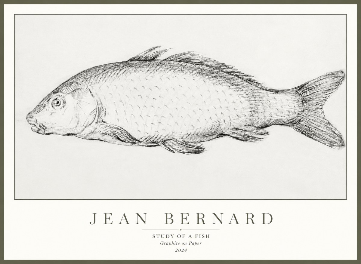 Jean Bernard Study of a Fish III No3 - Plakát