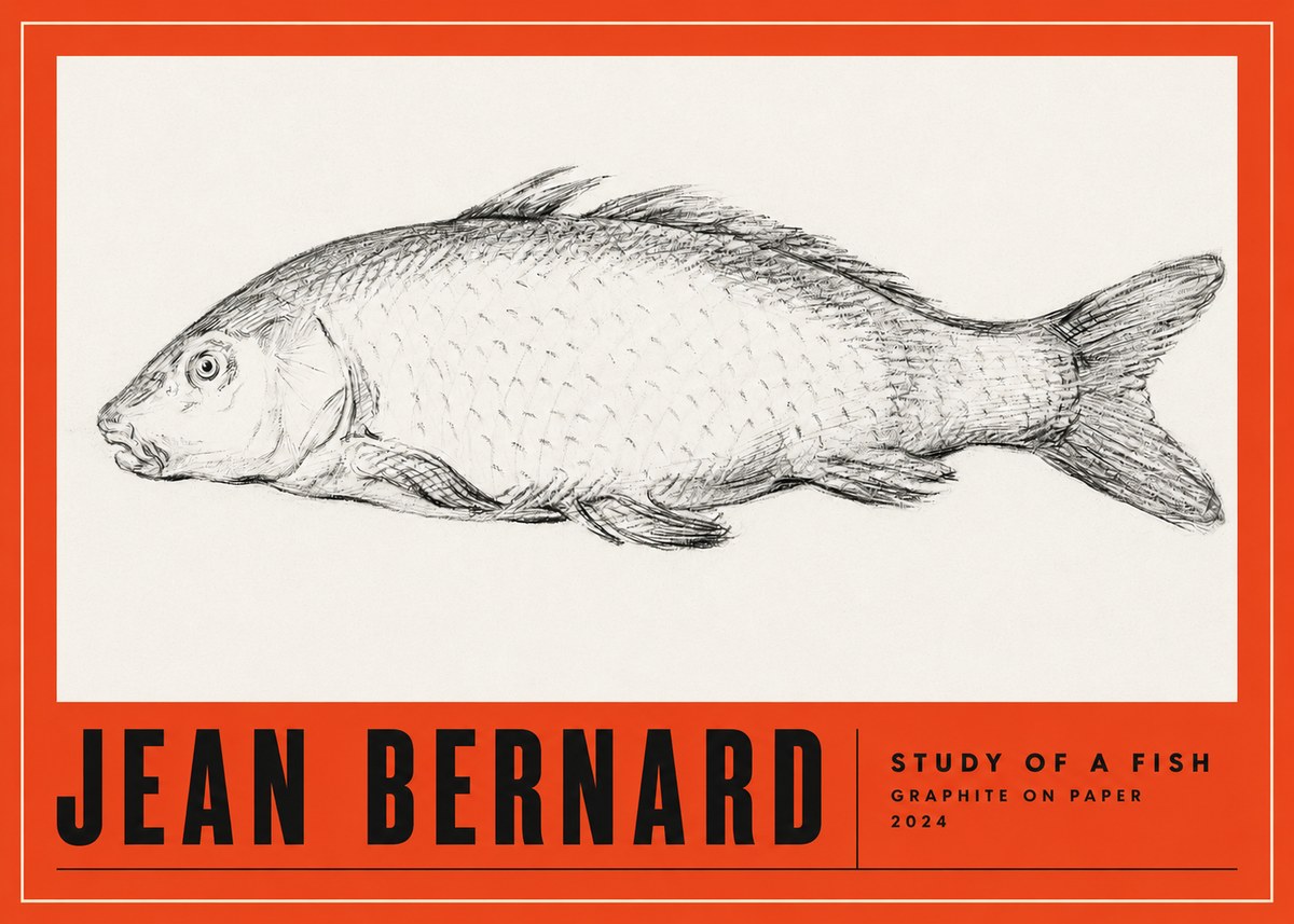 Jean Bernard Study of a Fish III No4 - Plakát