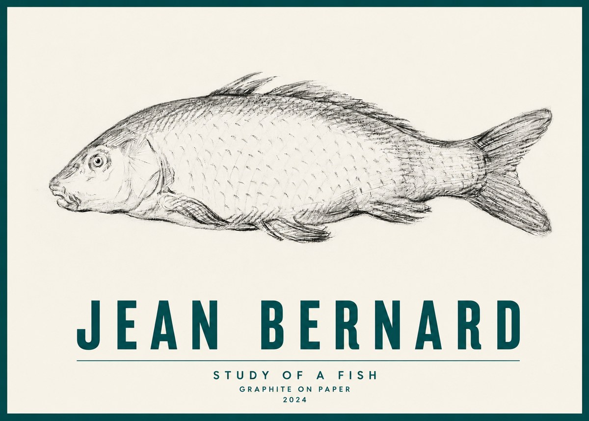 Jean Bernard Study of a Fish III No5 - Plakát